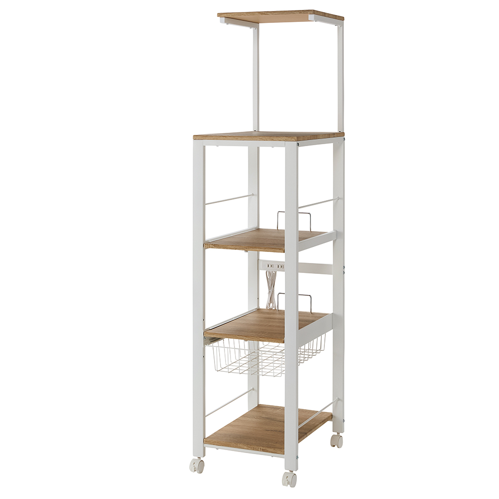 調理家電フル稼働ステーション 4段スリム 幅37.5cm高さ144cm・154cm・164cm・174cm キッチンストッカー 隙間収納 キッチン収納 640917