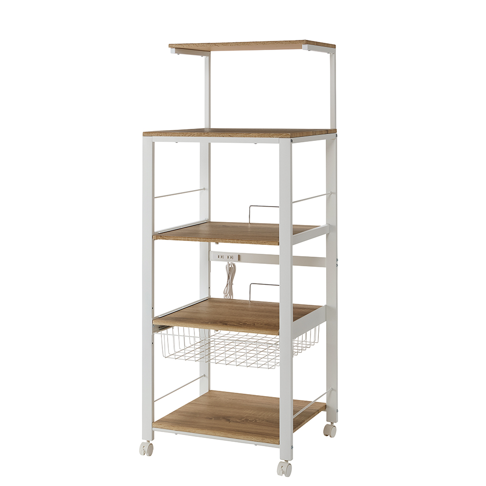 調理家電フル稼働ステーション 4段ワイド 幅56cm高さ144cm・154cm・164cm・174cm レンジ台 キッチンラック キッチン収納 640919