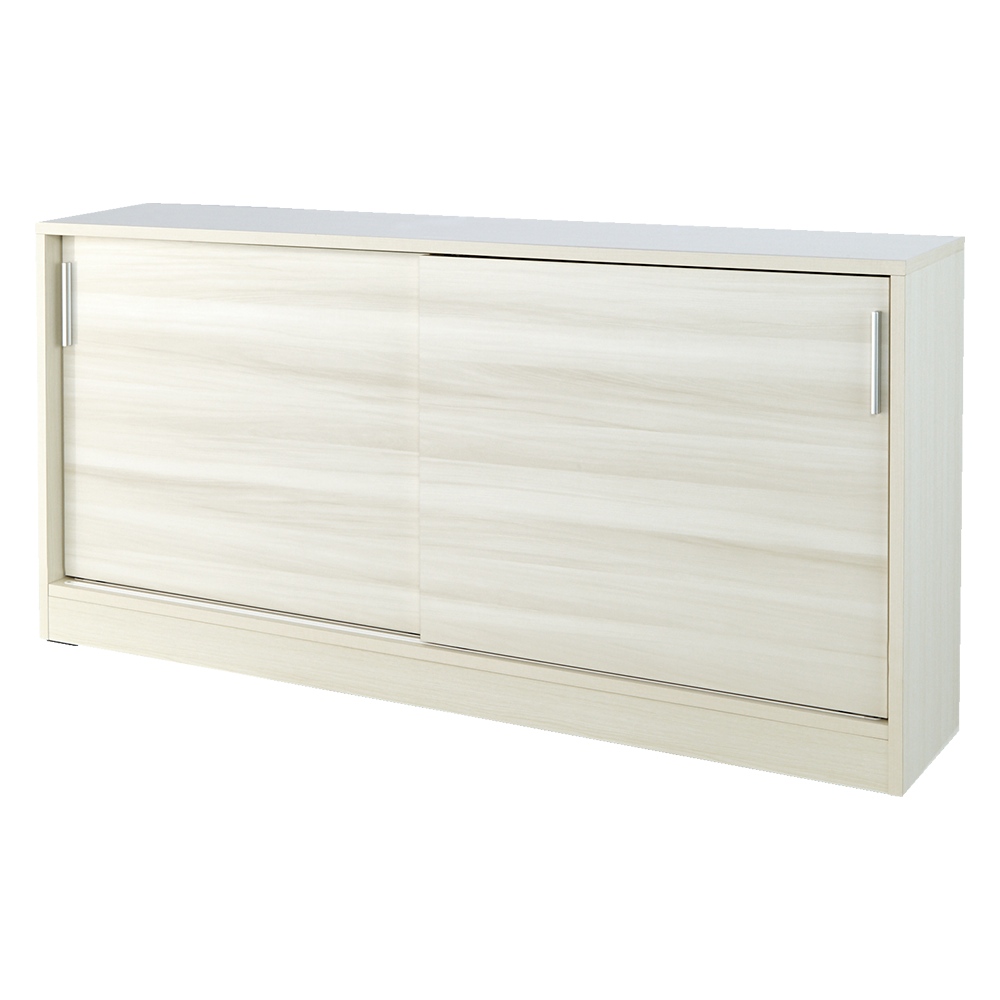 ≪高さ85cm≫光沢木目が美しい引き戸式カウンター下収納 収納庫幅150cm キャビネット リビングボード リビング収納 641307