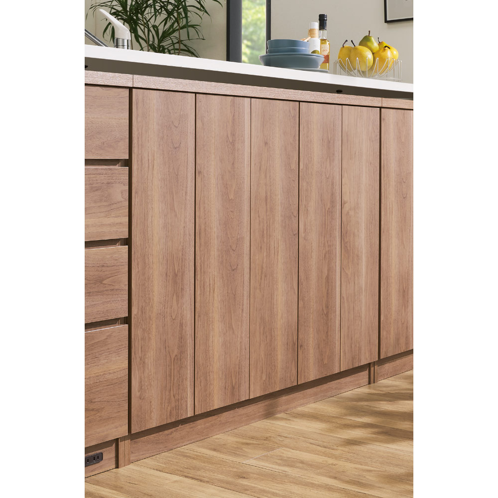 シンプルカウンター下収納庫（奥行30高さ97cm） 5枚扉タイプ 幅121.5cm キッチンカウンター下収納 キッチン収納 641459