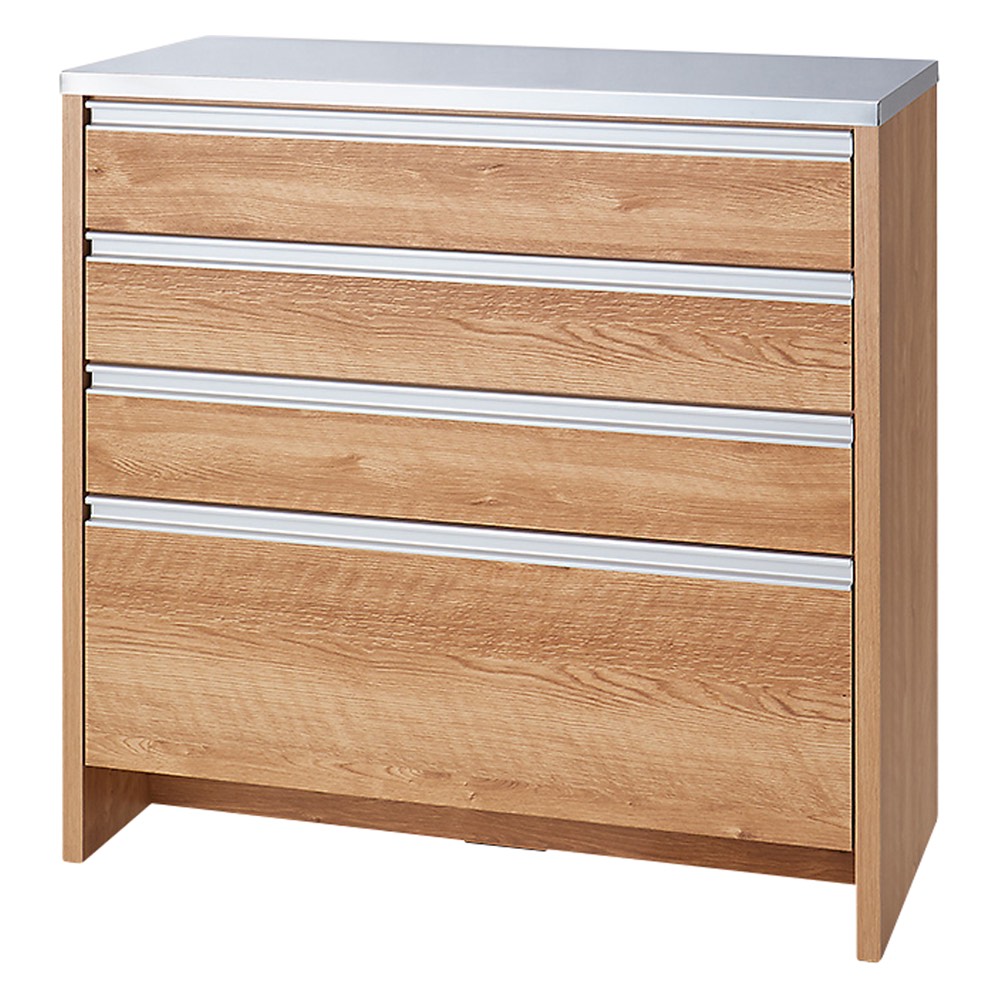 ステンレストップ間仕切りカウンター 幅90cm キッチンカウンター キッチン収納 641513