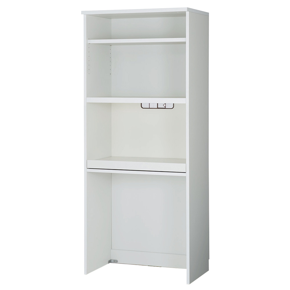 狭いキッチンでも広々使える引き戸式大型パントリーシリーズ レンジラック 下オープン 幅75.5cm レンジ台 キッチンラック キッチン収納 641732