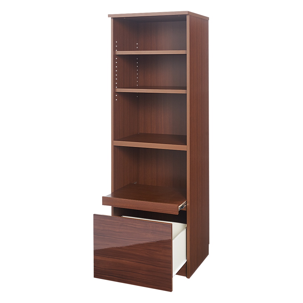 狭いキッチンでも広々使える引き戸式大型パントリーシリーズ レンジラック 引き出し付き 幅75.5cm レンジ台 キッチンラック キッチン収納 641734