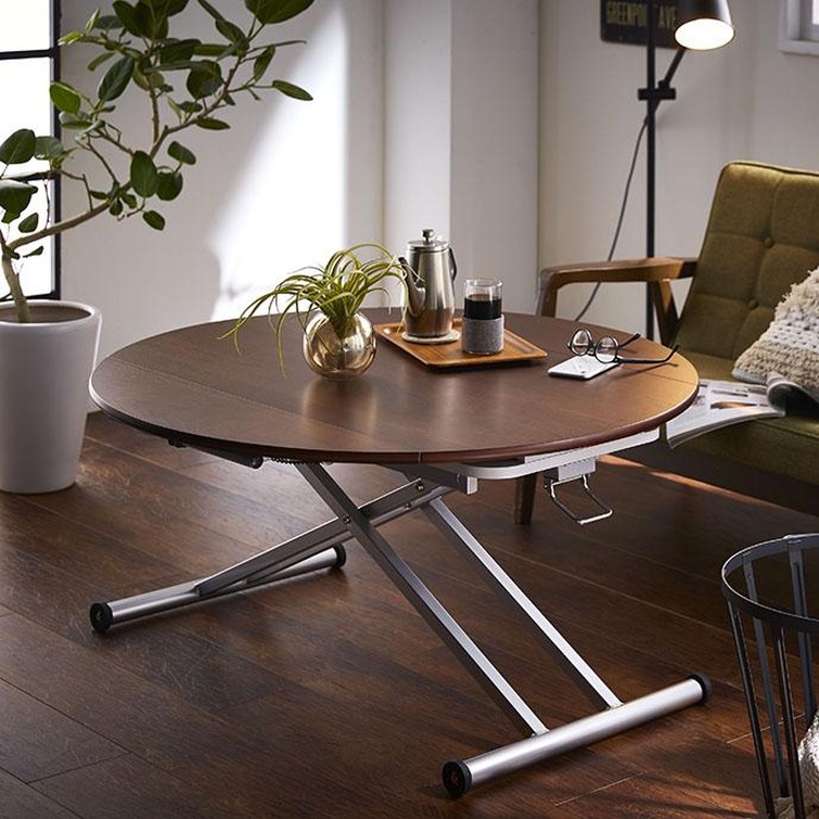 丸形昇降バタフライテーブル幅120 昇降式 リフティングテーブル テーブル 641818