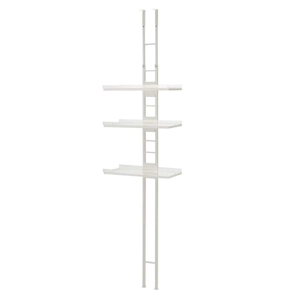 1本脚ですっきり置けるモダンランドリーラック 棚3段 幅60cm奥行31cm 洗濯機ラック ランドリーラック 洗濯用品 物干し 642001