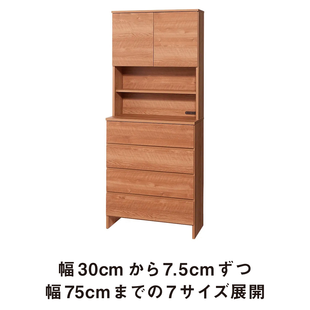 これ1台で使い心地がよくなる コンセント付き洗面所チェスト 幅75cm 洗面所収納 隙間収納 トイレ 洗面所 ランドリー収納 642210