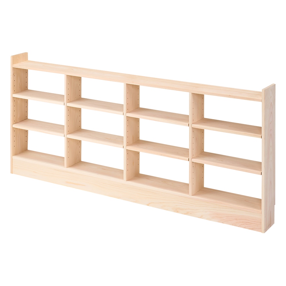 薄型奥行15cm国産東濃檜の天然木頑丈ラック 幅150cm高さ70cm キッチンカウンター下収納 キッチン収納 642407