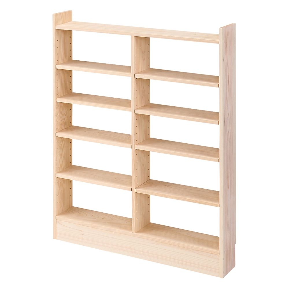 薄型奥行15cm国産東濃檜の天然木頑丈ラック 幅90cm高さ100cm キッチンカウンター下収納 キッチン収納 642411