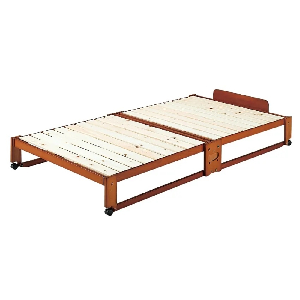 ≪ヘッドあり≫ 折りたたみ式ひのきすのこベッド ワイドシングル 幅106.5cm 木製ベッド ベッド 642506