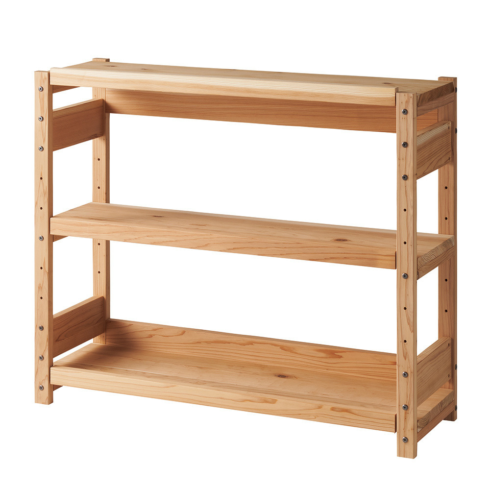 日田杉 天然木頑丈ラック ロータイプ 幅120cm キャビネット リビングボード リビング収納 642515