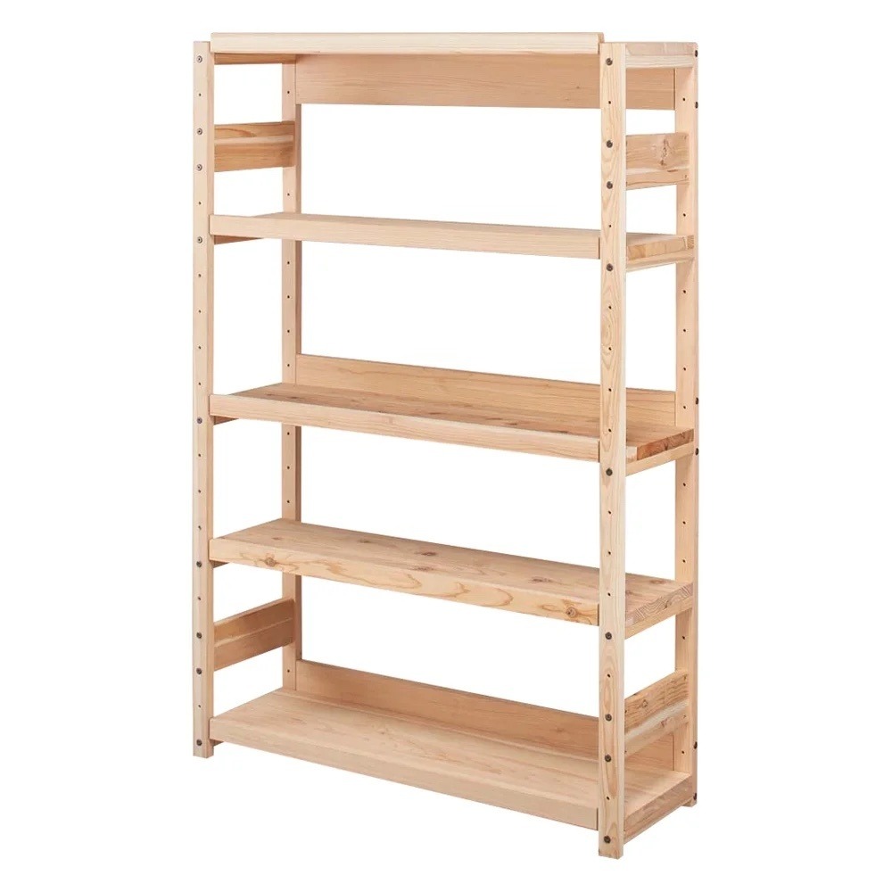 日田杉 天然木頑丈ラック ハイタイプ 幅120cm キャビネット リビングボード リビング収納 642519