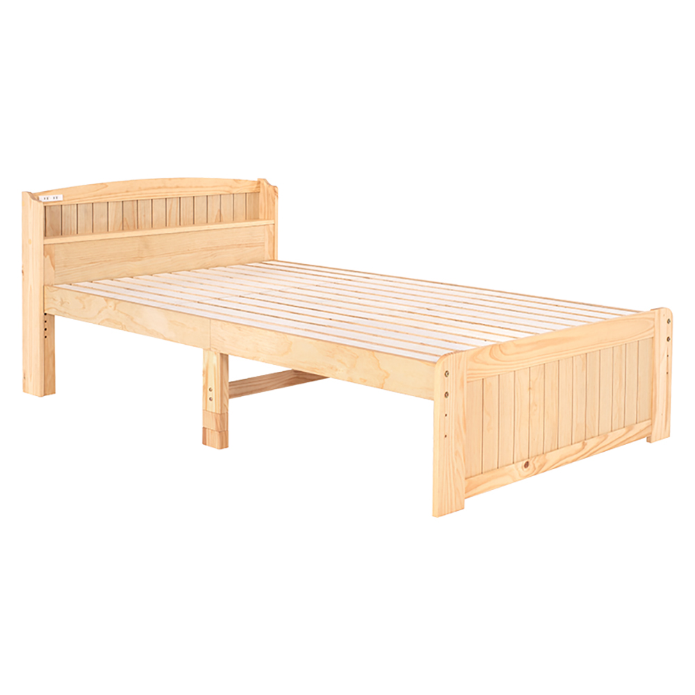 たっぷり収納スペース天然木ベッド セミダブル 木製ベッド ベッド 642610