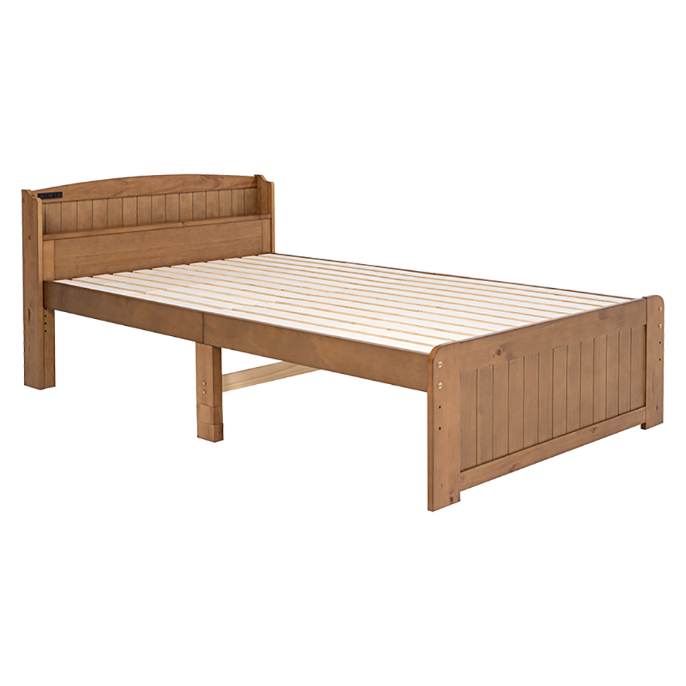 たっぷり収納スペース天然木ベッド セミダブル 木製ベッド ベッド 642610