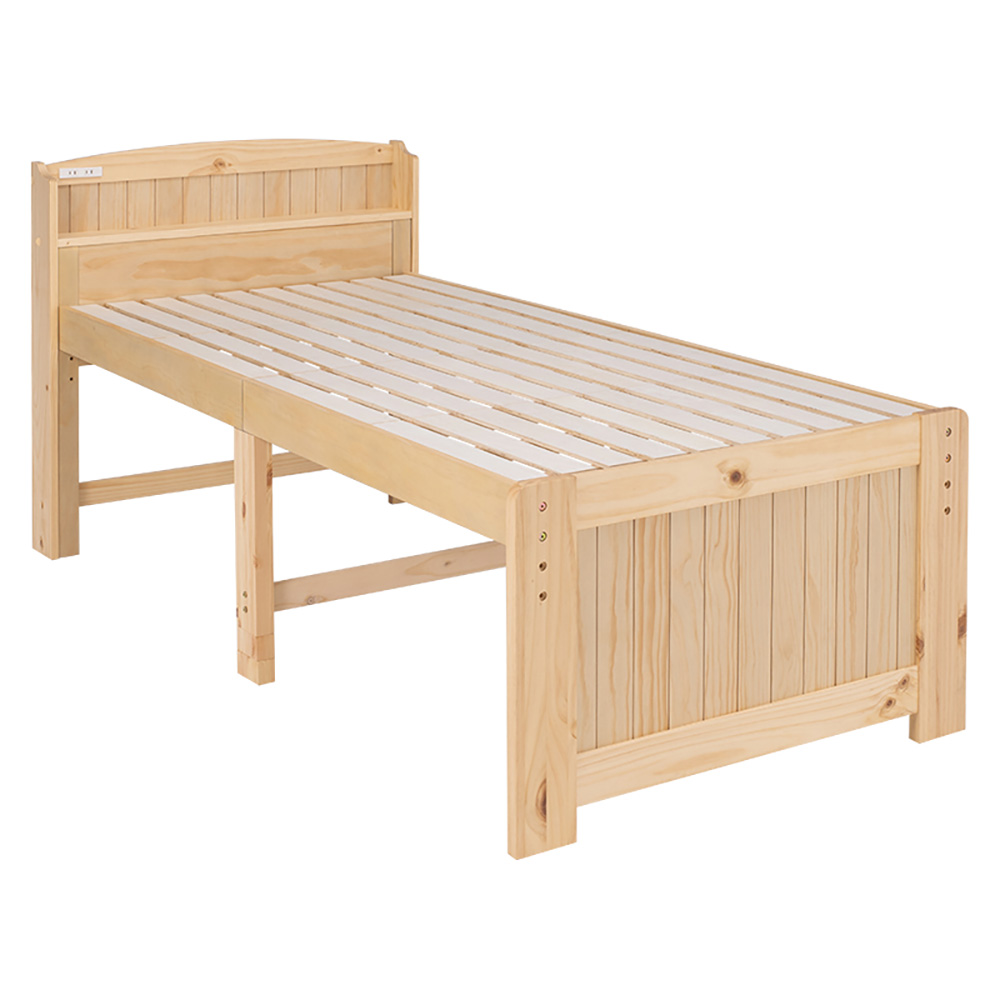 たっぷり収納スペース天然木ベッド シングルハイ 木製ベッド ベッド 642611