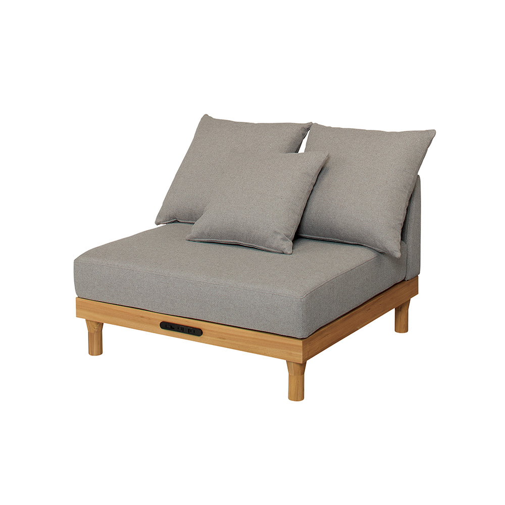 組み合わせが楽しめる天然木の広々ローソファ コンセント付き 幅90cm奥行87cm高さ80cm・85cm ファブリックソファ ソファ 642704