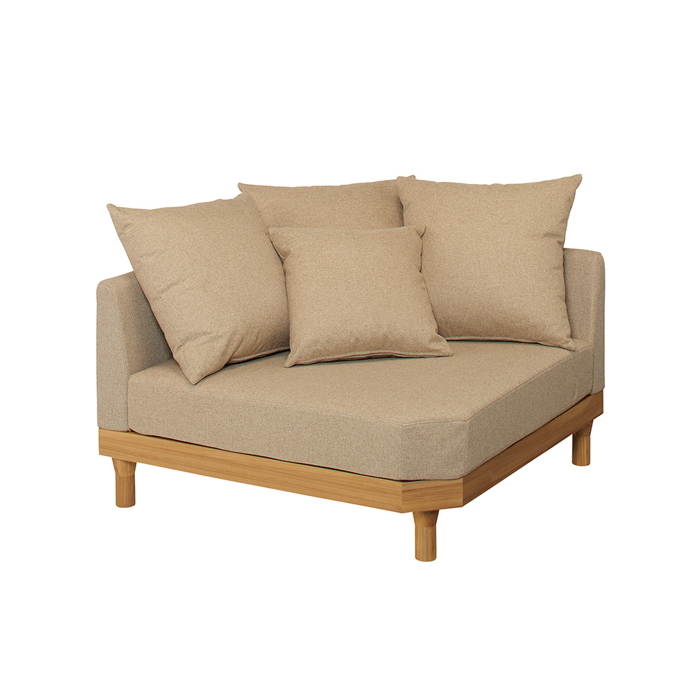 組み合わせが楽しめる天然木の広々ローソファ コーナー用 幅97cm奥行97cm高さ80cm・85cm ファブリックソファ ソファ 642705