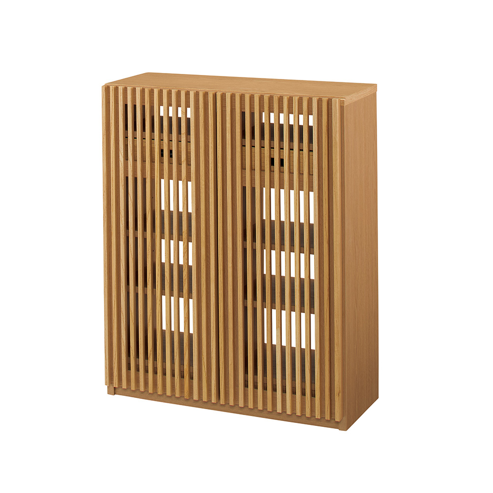 両面から取り出せるリビングキャビネット 幅80cm奥行35cm高さ100cm キャビネット リビングボード リビング収納 643201