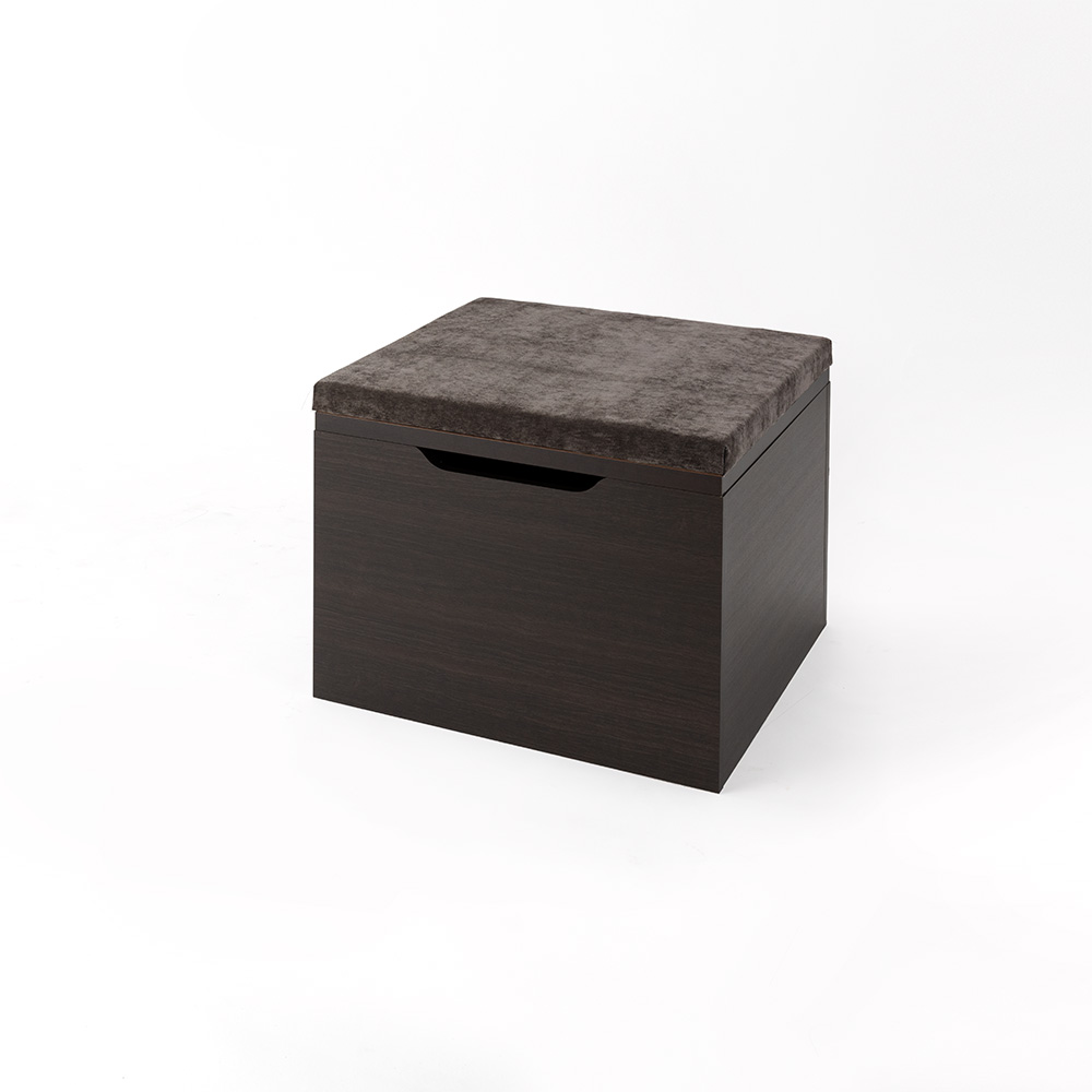 くつろぎのベロア調小上がり収納 フタ収納タイプ 幅60cm奥行60cm高さ46.5cm ユニットシェルフ リビング収納 643260