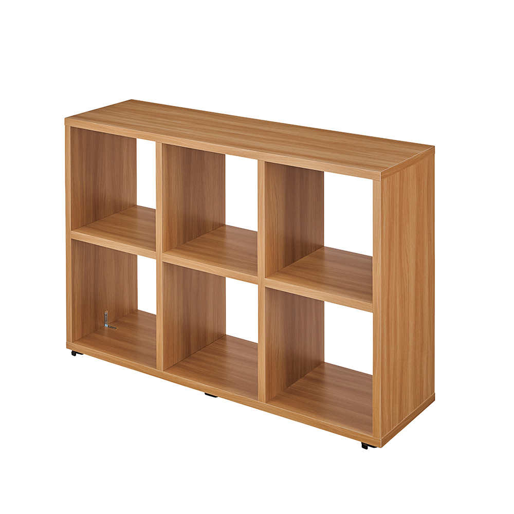 キャスター付きオープンラック 幅119cm高さ80cm奥行35cm ウッドラック 木製シェルフ 本棚 ラック シェルフ 643302