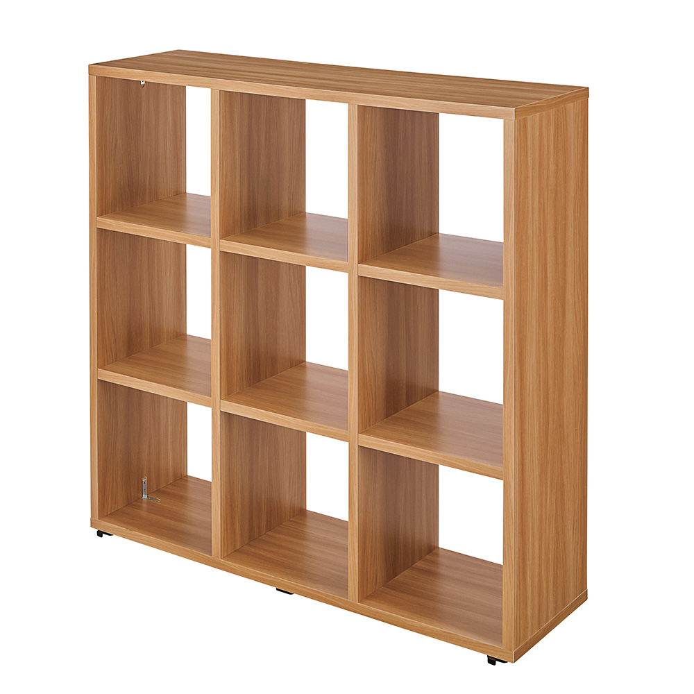 キャスター付きオープンラック 幅80cm高さ117cm奥行35cm ウッドラック 木製シェルフ 本棚 ラック シェルフ 643303