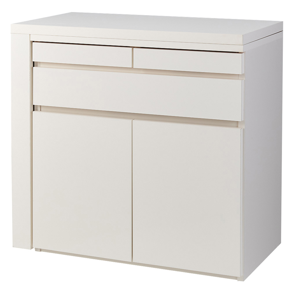 伸長式デスク＆キャビネット 幅77.5-137cm キャビネット リビングボード リビング収納 643317