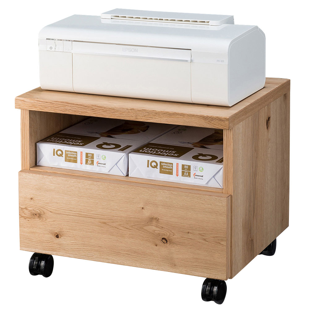 北欧カントリー風 ウッドデスクシリーズ プリンター台 台 ラック リビング収納 643436