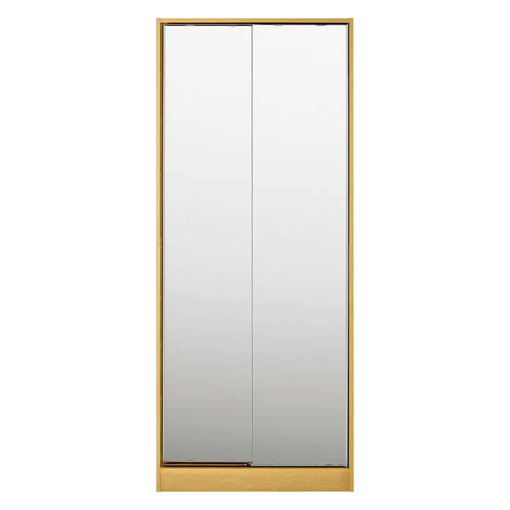 狭い場所でも収納たっぷり引き戸壁面収納シリーズ 収納庫 ミラー扉タイプ 幅75cm リビング壁面収納 壁面収納 システム収納 643507