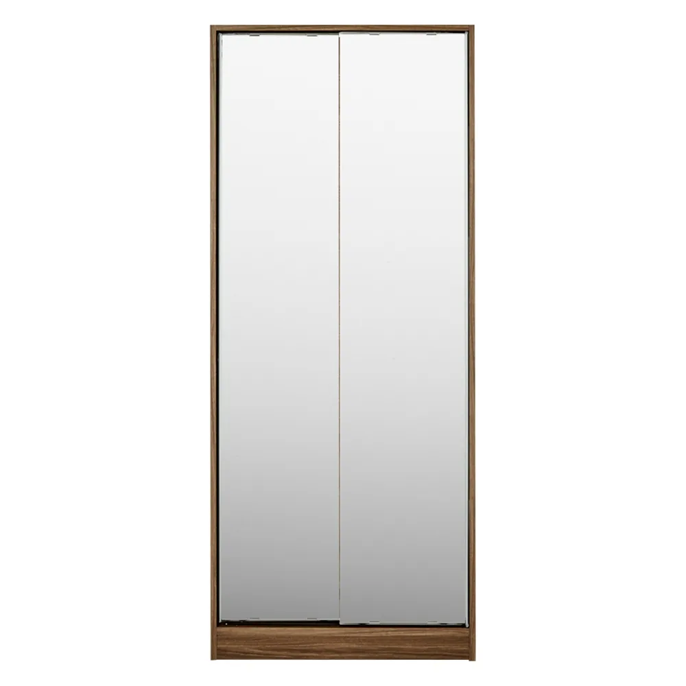 狭い場所でも収納たっぷり引き戸壁面収納シリーズ 収納庫 ミラー扉タイプ 幅75cm リビング壁面収納 壁面収納 システム収納 643507