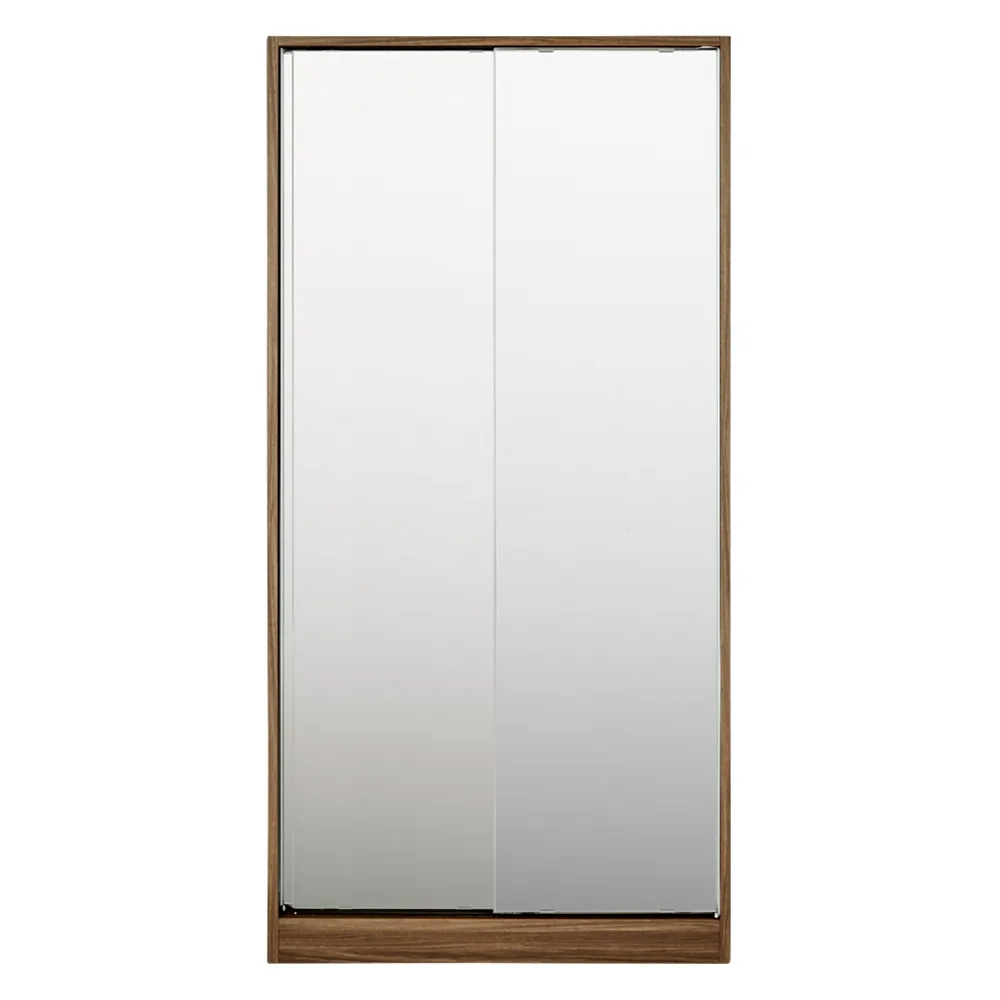 狭い場所でも収納たっぷり引き戸壁面収納シリーズ 収納庫 ミラー扉タイプ 幅90cm リビング壁面収納 壁面収納 システム収納 643508