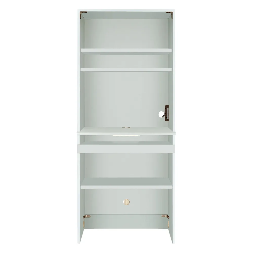 狭い場所でも収納たっぷり引き戸壁面収納シリーズ PCデスク 幅75.5cm パソコン PC ワーク 袖机 机 643510