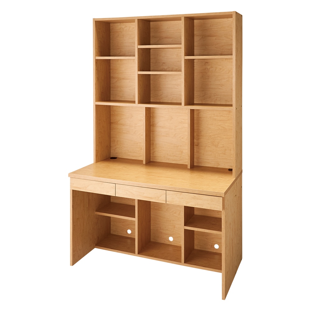 A4サイズもたっぷり収納 天板ひろびろ本格派デスク 幅120cm高さ195cm オフィス 事務 書斎机 机 643547