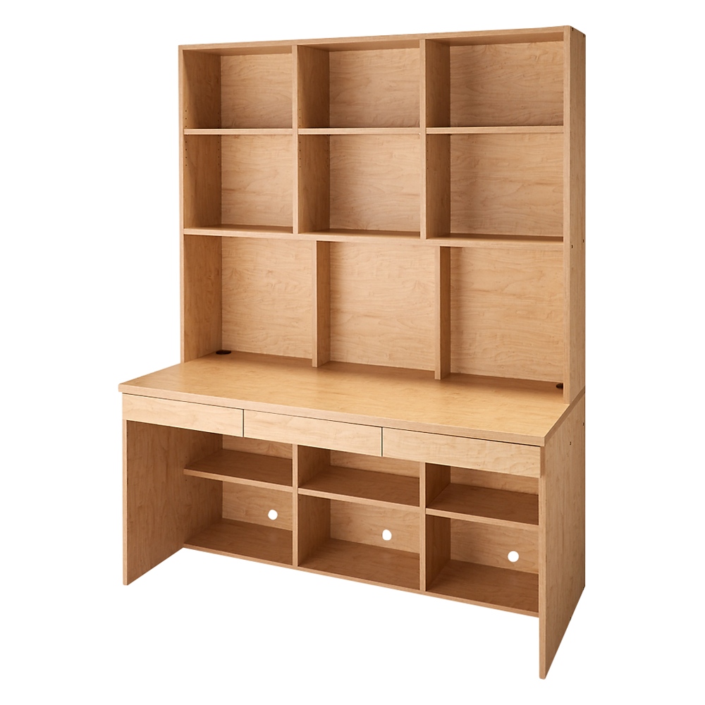 A4サイズもたっぷり収納 天板ひろびろ本格派デスク 幅150cm高さ195cm オフィス 事務 書斎机 机 643548