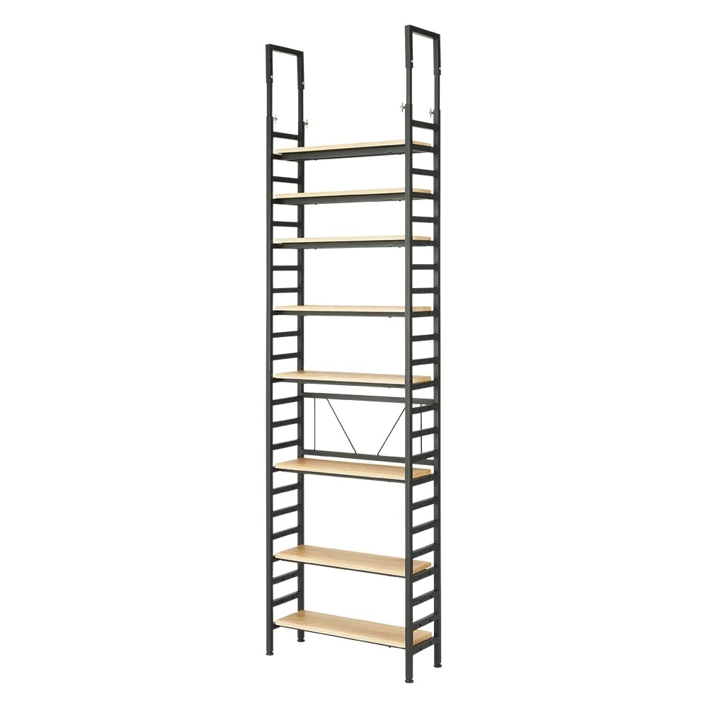 ブルックリンテイスト頑丈突っ張りラック 幅60cm奥行23cm高さ218-250cm 突っ張り収納 ラック 本棚 シェルフ 643701