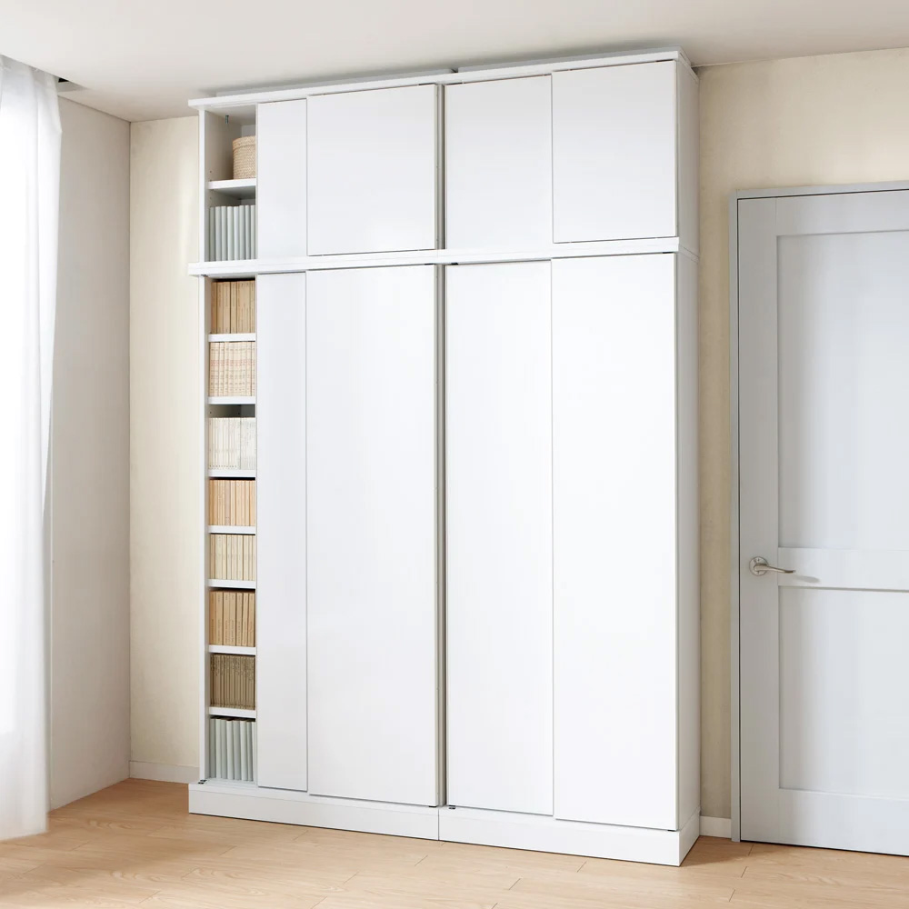 ≪幅75.5cm≫頑丈棚板引き戸本棚 奥行31.5cm 本棚 ブックシェルフ 書棚 ラック シェルフ 643901