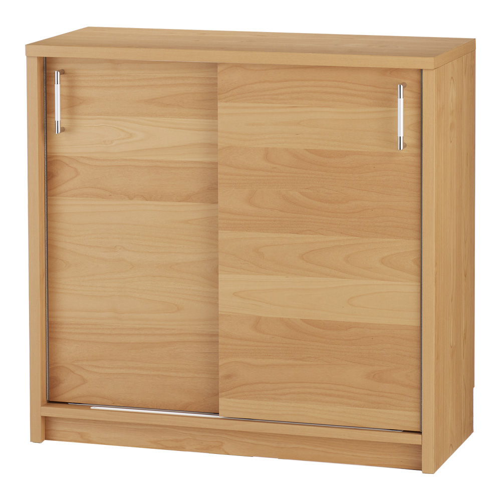 組立不要 アルダー引き戸頑丈本棚 幅90.5cm ロータイプ ウッドラック 木製シェルフ 本棚 ラック シェルフ 643932