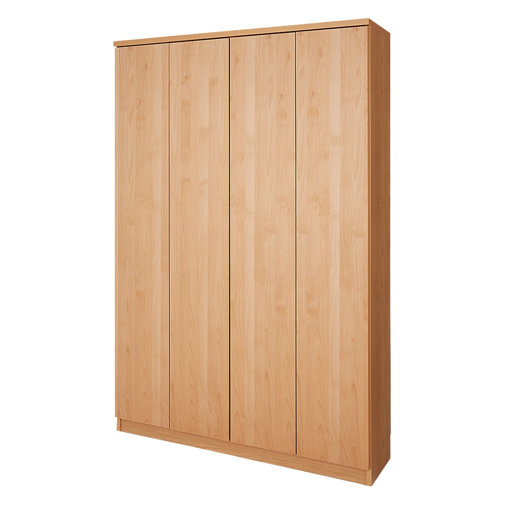 組立不要の完成品!アルダー天然木目の頑丈本棚 扉 幅120.5cm(4枚扉) ハイタイプ高さ180cm ウッドラック 木製シェルフ 本棚 ラック シェルフ 643941