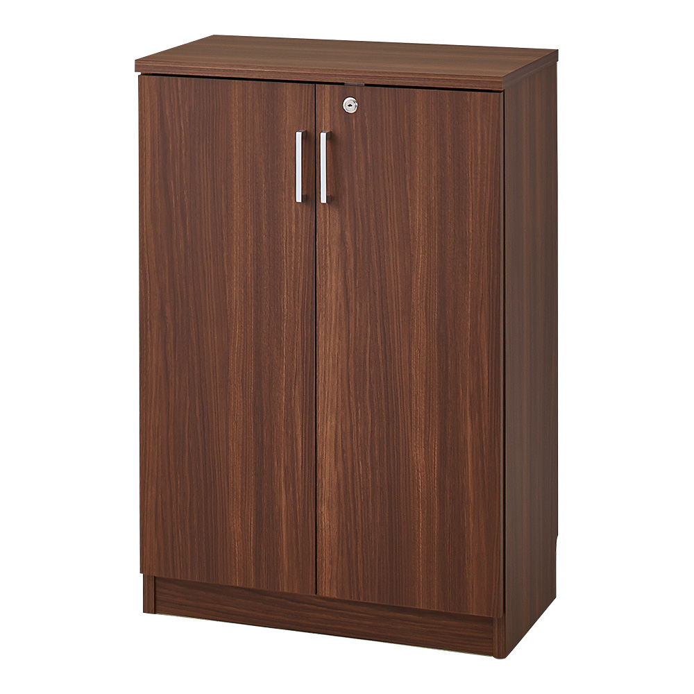 鍵付き本棚ロータイプ 幅60奥行45高さ87cm 本棚 ブックシェルフ 書棚 ラック シェルフ 643954