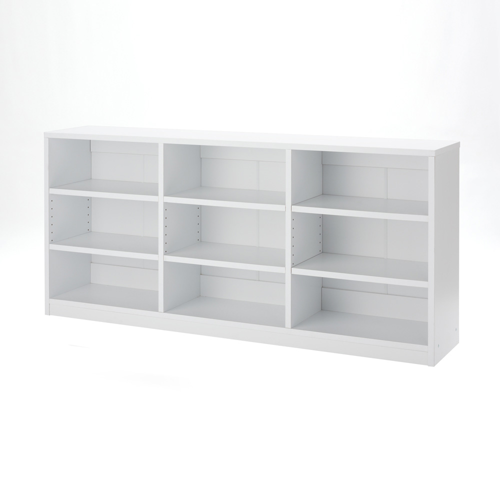 隠しキャスター付きオープンラック 幅150cm奥行29.5cm高さ70cm ウッドラック 木製シェルフ 本棚 ラック シェルフ 644103