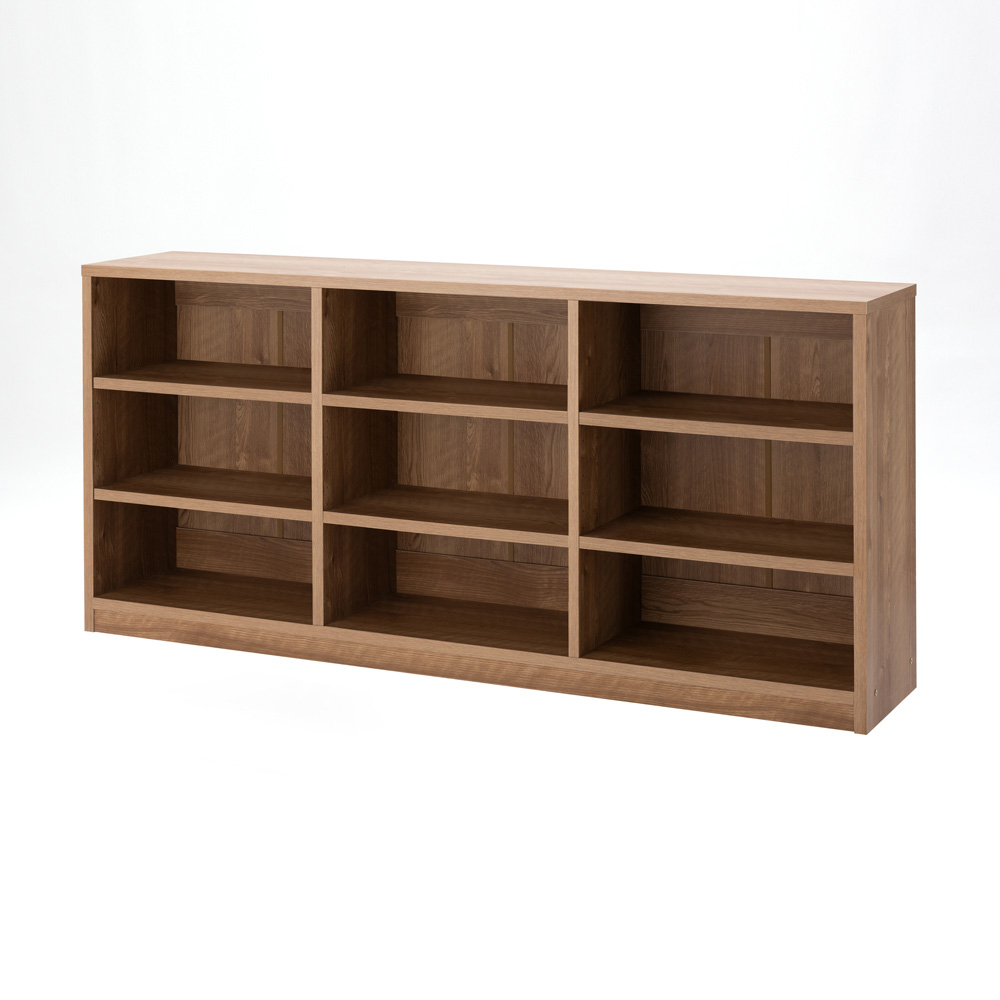 隠しキャスター付きオープンラック 幅150cm奥行29.5cm高さ70cm ウッドラック 木製シェルフ 本棚 ラック シェルフ 644103