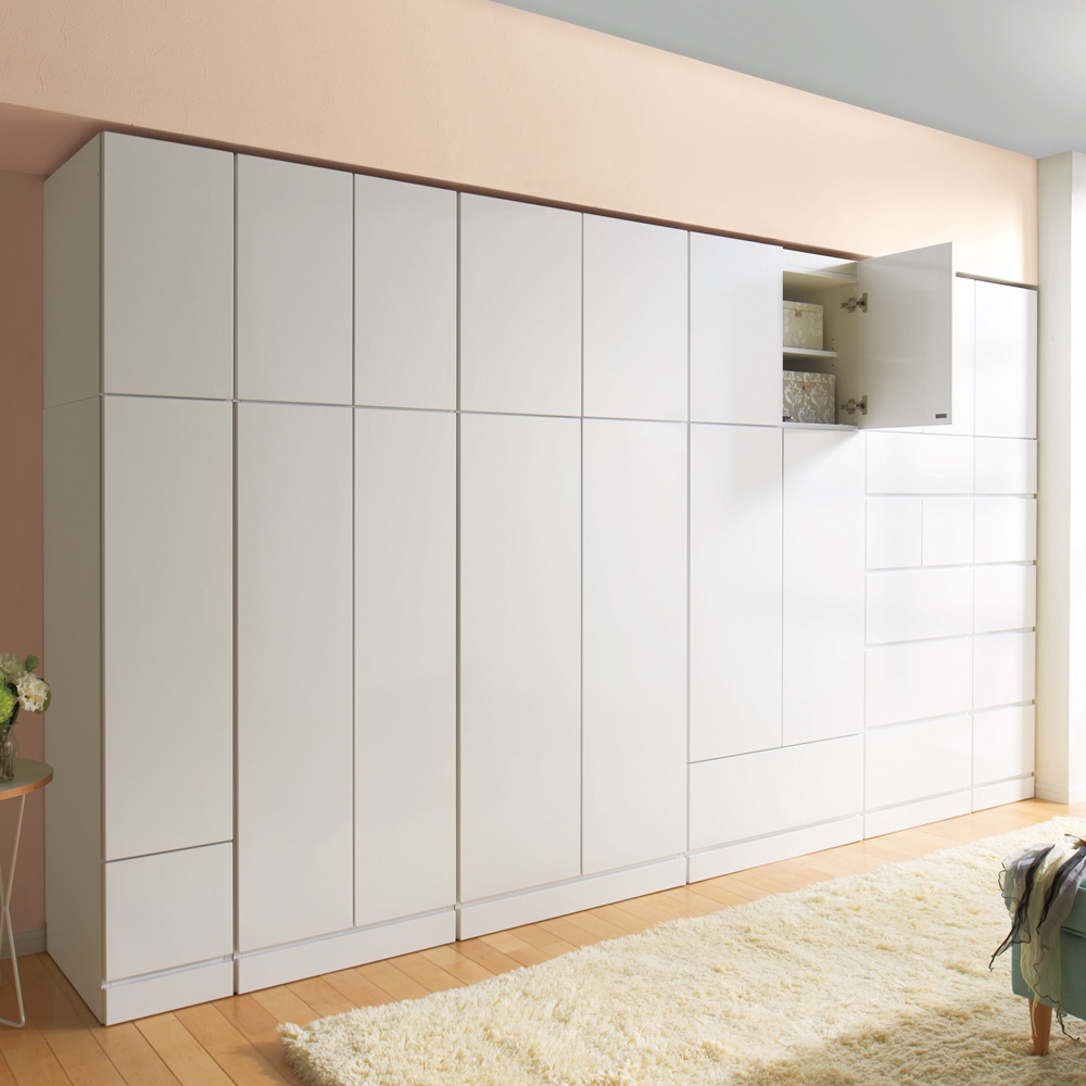 お部屋の天井構造を考慮した壁面ワードローブ ハンガー2段 幅60高さ180cm(高い梁下に) ワードローブ クローゼット 衣類収納 644219