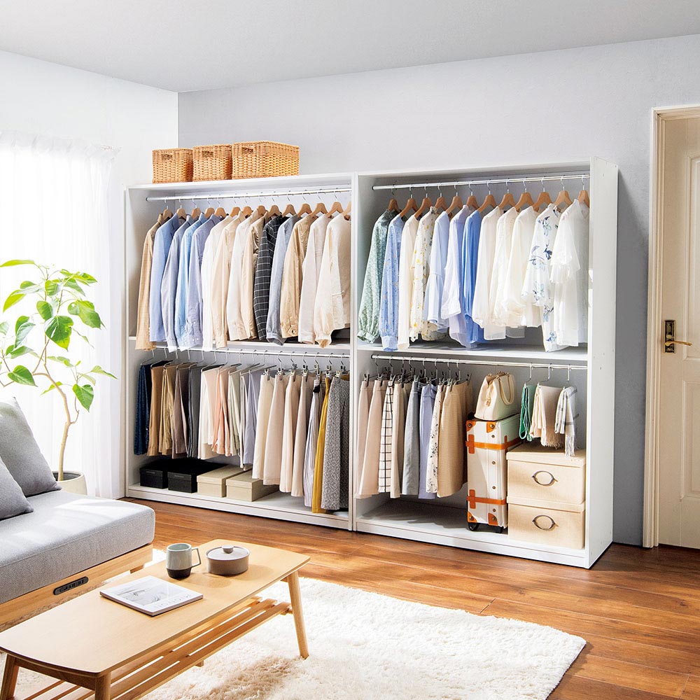 ≪幅150cm≫ 生活動線がスムーズ 可動間仕切りクローク 奥行44.5cm高さ180cm パーテーション 間仕切り リビング収納 644242