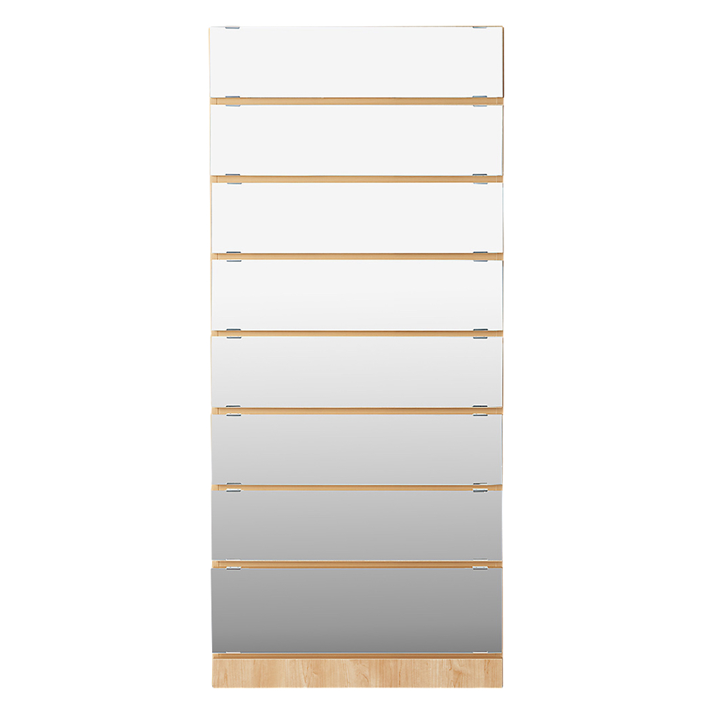 壁面間仕切りミラーワードローブ タワーチェスト 幅80cm・高さ180cm パーテーション 間仕切り リビング収納 644252