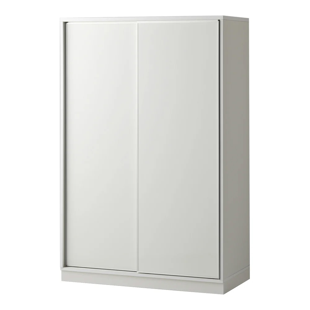 【日本製】省スペースで大容量！引き戸式ミラーワードローブ ハンガー棚タイプ 幅118cm ワードローブ クローゼット 衣類収納 644305