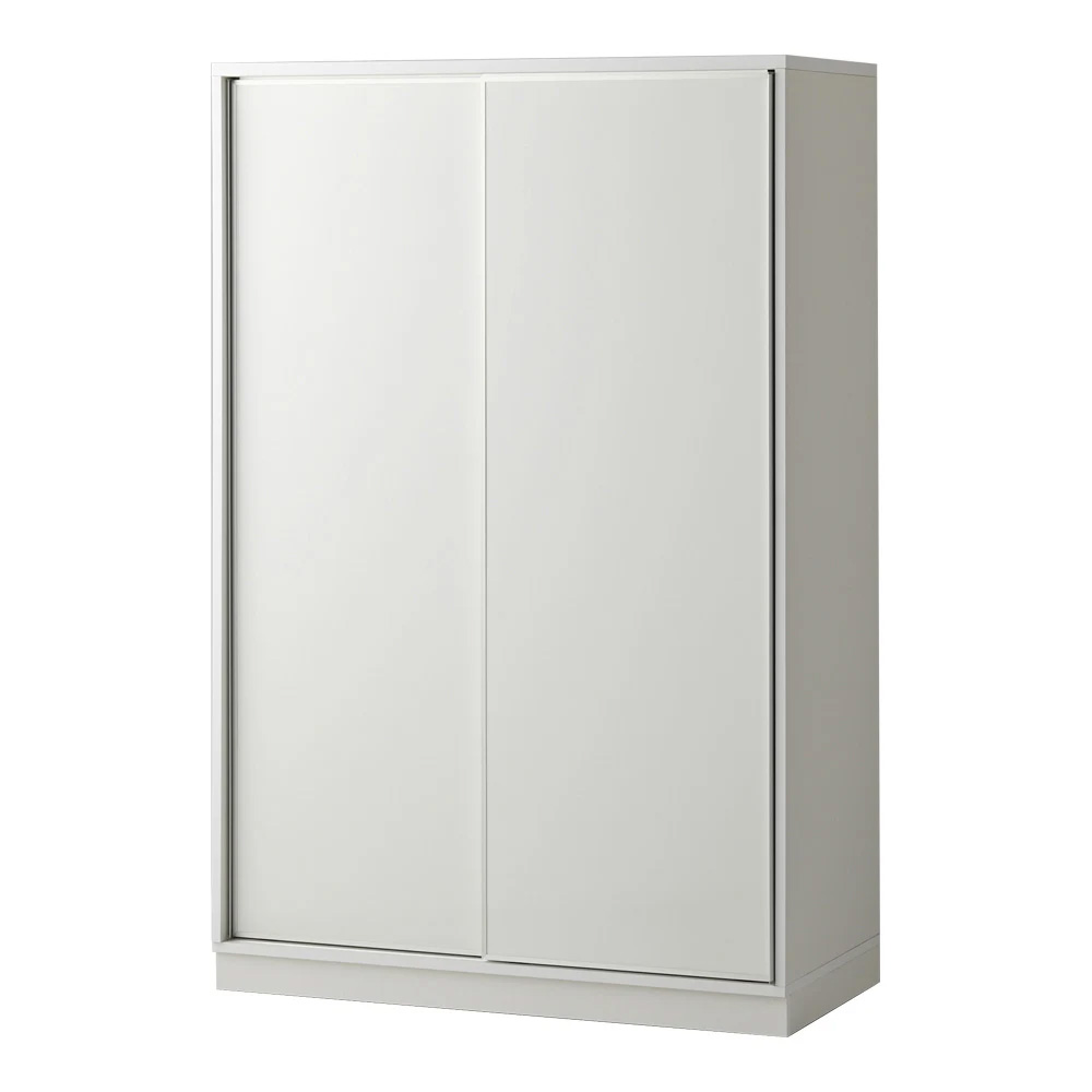 【日本製】省スペースで大容量！引き戸式ミラーワードローブ 棚タイプ 幅118cm ワードローブ クローゼット 衣類収納 644308