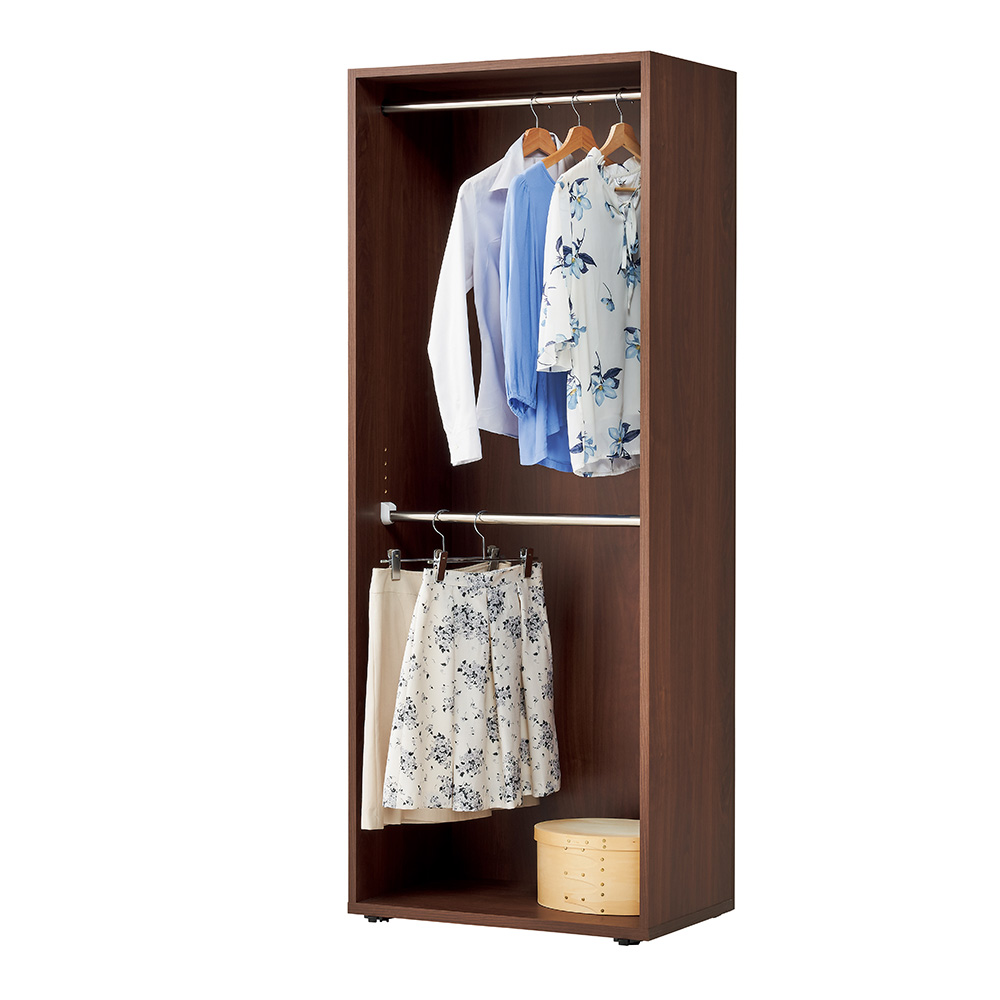 ≪幅70.5cm≫ 簡単に間取りを変更できる 移動間仕切りファミリークローゼット ハンガー2段タイプ パーテーション 間仕切り リビング収納 644312