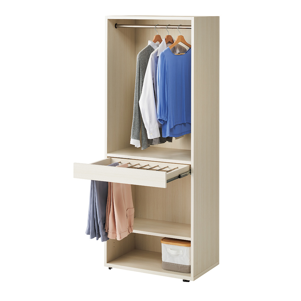 ≪幅70.5cm≫ 簡単に間取りを変更できる 移動間仕切りファミリークローゼット ハンガー&パンツハンガータイプ パーテーション 間仕切り リビング収納 644314