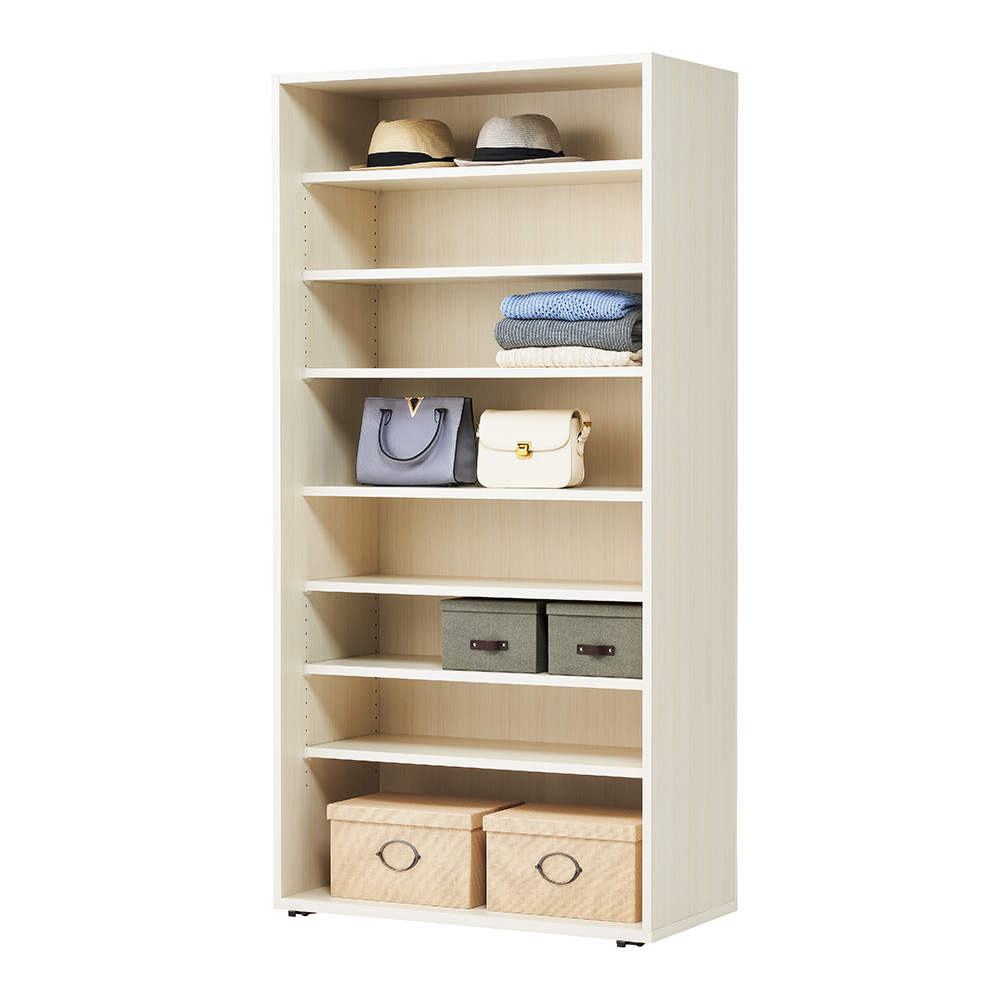 ≪幅89.5cm≫ 簡単に間取りを変更できる 移動間仕切りファミリークローゼット 棚7段タイプ パーテーション 間仕切り リビング収納 644317