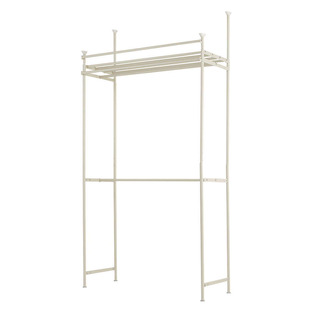 組立の労力を削減した頑丈突っ張りハンガー 幅固定タイプ（120cm） カーテンなし クローゼットハンガー カバー 衣類収納 644675