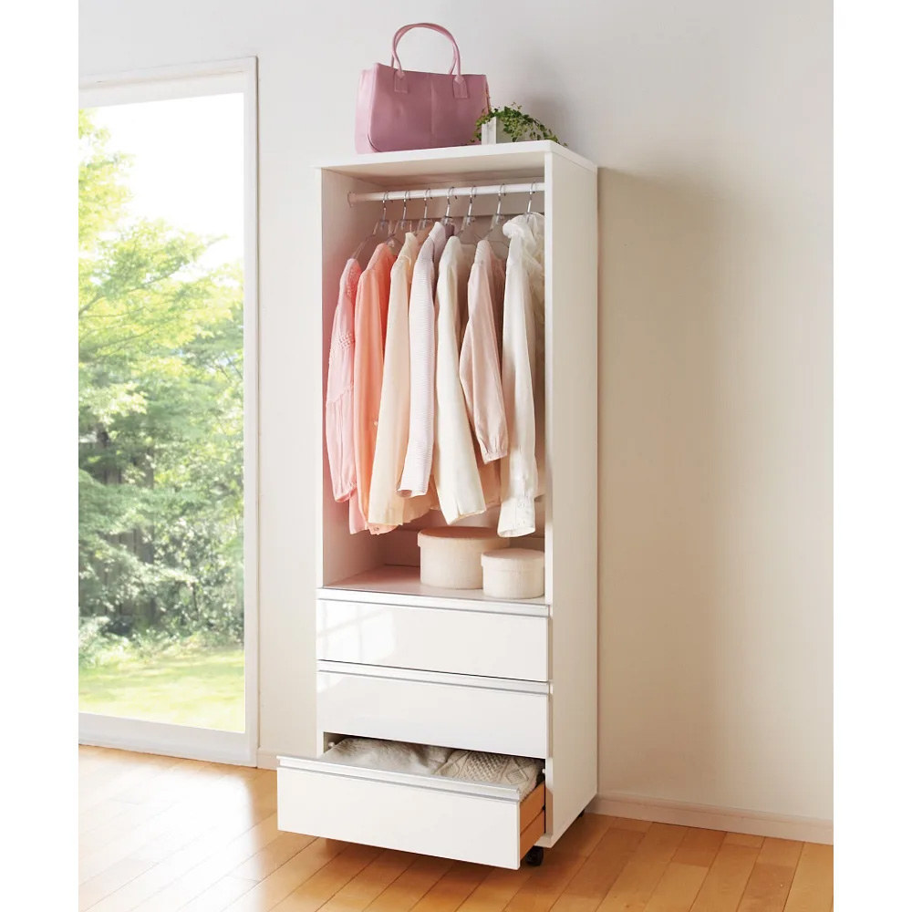 1台でスッキリハンガーラック 幅59.5cm ハンガーラック パイプハンガー 衣類収納 644703