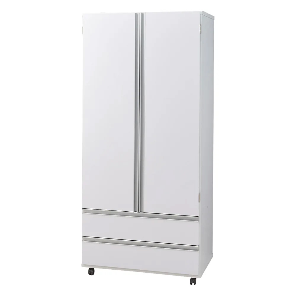 1台でスッキリハンガーラック 扉付き・幅75cm ハンガーラック パイプハンガー 衣類収納 644706